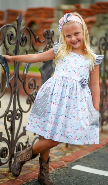 Giggle Moon 2018 Fillies of Love Phoebe Dress<BR>2T ONLY