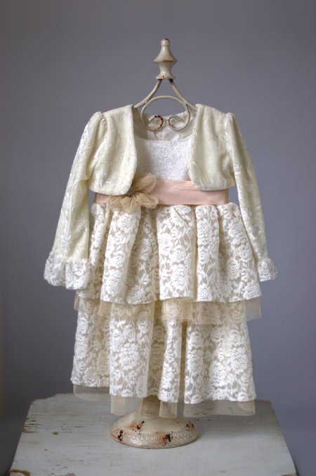 Elegant Baby Ivory Bolero<BR>Matching Dress Also Available!