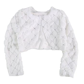 White Sequin Faux Fur Jacket<br>Now in Stock