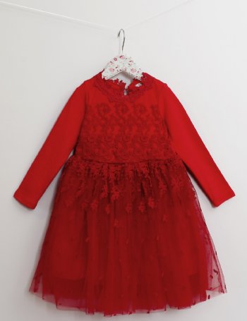 Mae Li Rose Floral Crochet Lace Dress<BR>2T to 10 Years<BR>Now in Stock