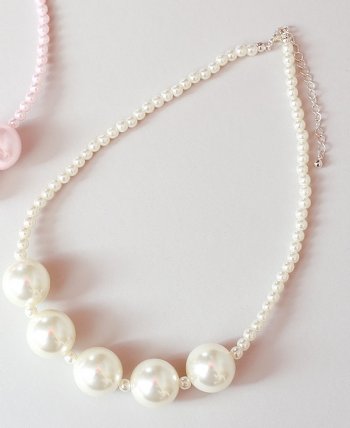 Mae Li Rose Ivory Multi-Size Pearl Necklace<BR>Now in Stock