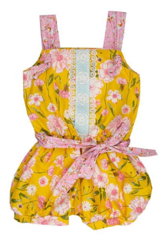 Haute Baby 2019 Merry Meadow Drawstring Romper<BR>4 Years ONLY