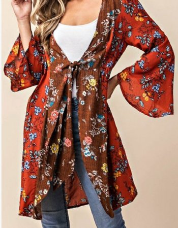 Women's Floral Bohemian Style Cardigan<BR>Now in Stock