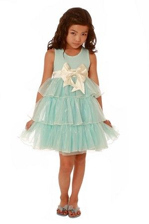 Ooh Lala Ice Blue Bow Dress <br>2T ONLY