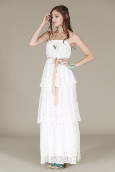 Women's Tiered Lace Maxi Dress<BR>Now in Stock