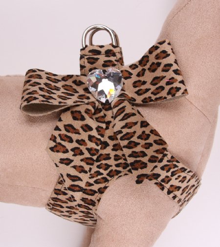 Susan Lanci Cheetah Tail Heart Step-In Harness<BR>Now in Stock