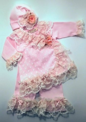 Pink Layette 3 Piece Set<BR>3 Months ONLY