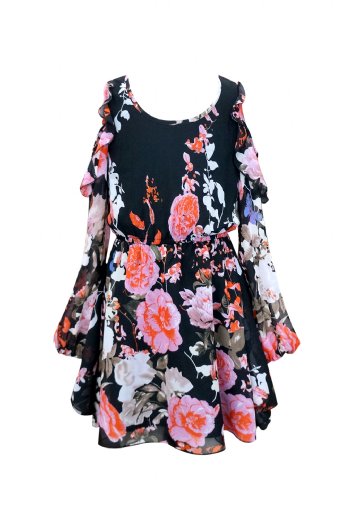 Tween Floral Cold Shoulder Dress<BR>Now in Stock
