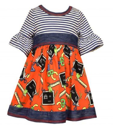 Girls Back to School Dress in Red<br>4T to 6X<BR>Now in Stock