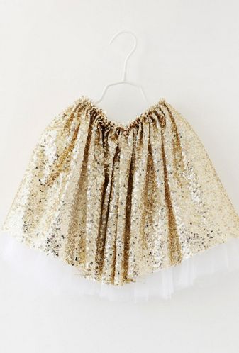 Girls Gold Sequin Skirt<BR>Now in Stock