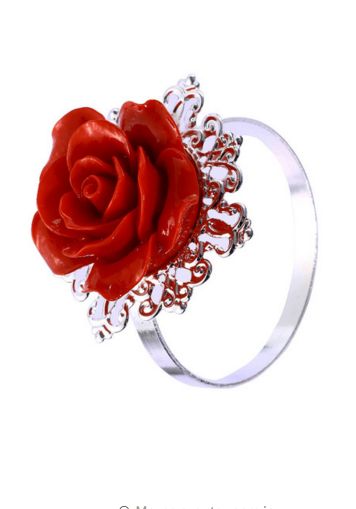 Princess Bell Party Red Rose Napkin Ring