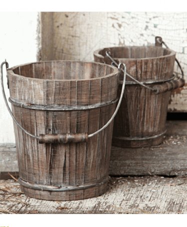 Rustic French Farmhouse Bucket Set<br>As Seen in Fixer Upper!