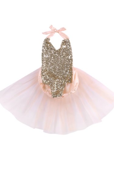 Sequin Pink Princess Romper Preorder