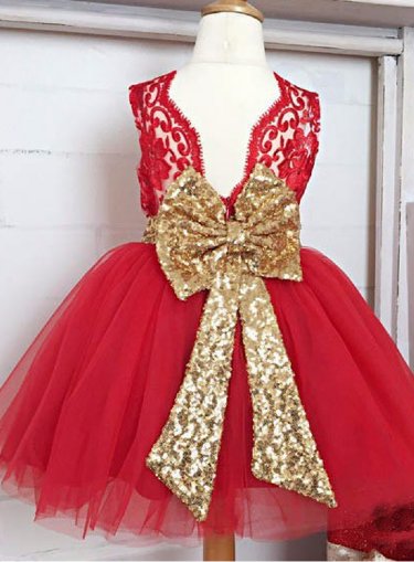 Girls Valentina Big Bow Dress 
