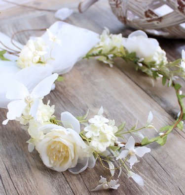 Garden Wedding Flower Crown Veil<BR>Now in Stock