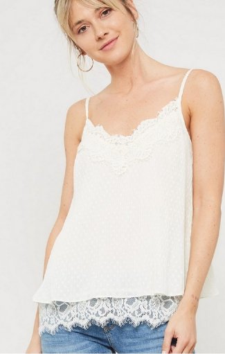 Women's Swiss Dot & Lace Cami<BR>Now in Stock