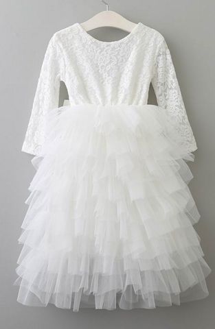 Girls White Swan Lace Dress Preorder<br>2 to 8 Years