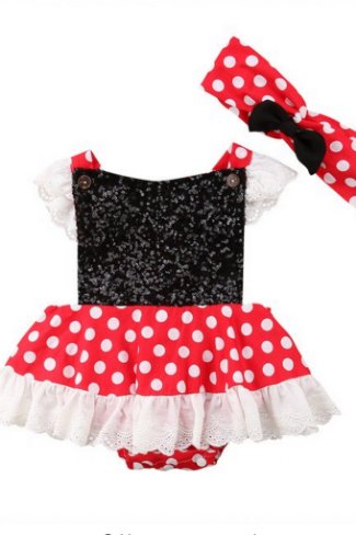 Infant Minnie Mouse Romper & Headband Preorder