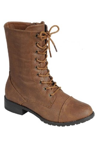 Girls Vintage Lace Up Boot Brown<BR>Now in Stock