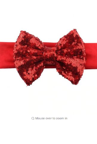 Red Sequin Headband Bow
