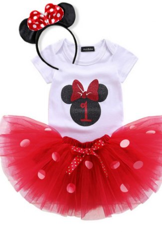 Minnie Mouse 1st Birthday Set<br>Available Pink or Red
