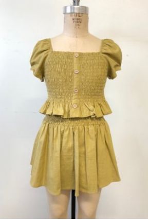 Tween Smocked Mustard Dress Preorder<br>8 to 14 Years