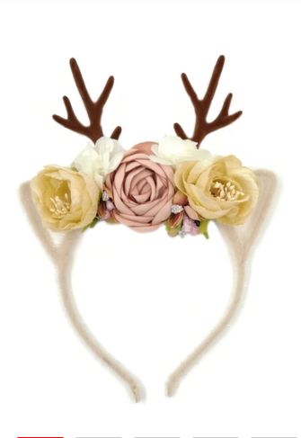 Taupe Floral Antler Headband