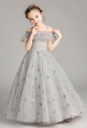 Starry Night Long Gown Silver Preorder<br>2 to 14 Years