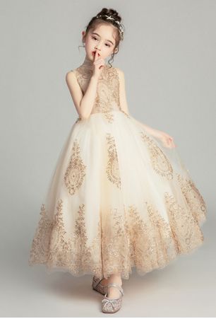 Girls Golden Gala Gown Preorder<br>2 to 12 Years
