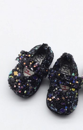 black glitter mary jane shoes