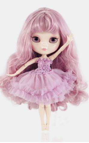 Blythe Doll Pink Lavender Hair