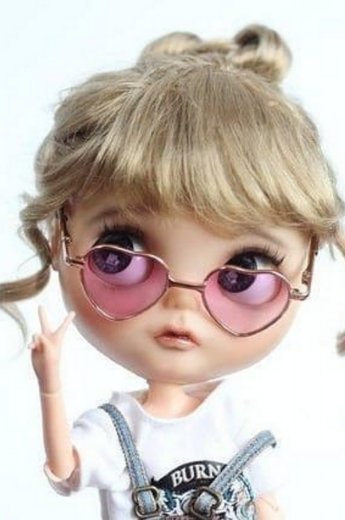 Blythe Doll Heart Glasses