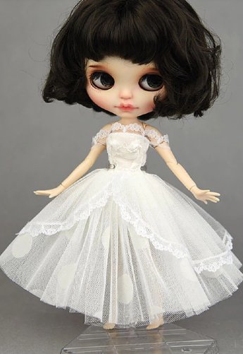 Blythe Doll White Party Dress