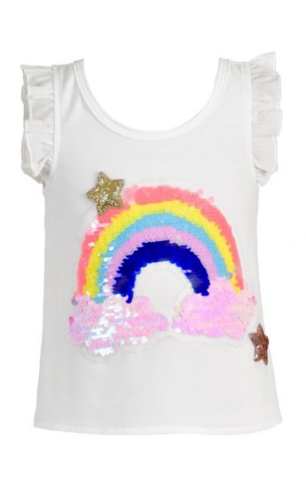 Girls Sequin Rainbow & Stars Top Preorder<br>2 to 6X