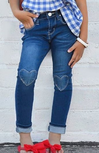 Girls Heart Patch Denim Pant <br>Now In Stock<br>2 to 14 Years