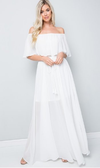 womens white maxi dress