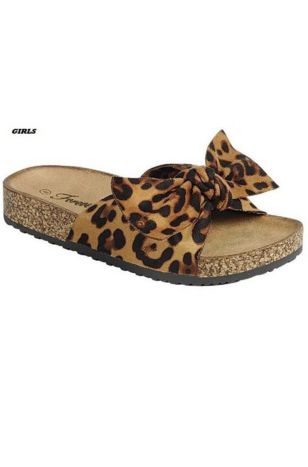 Kids Leopard Big Bow Slide Sandals<br>Now in Stock