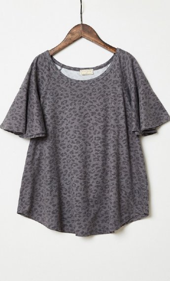 Tween Stone Washed Leopard Tee In Stock