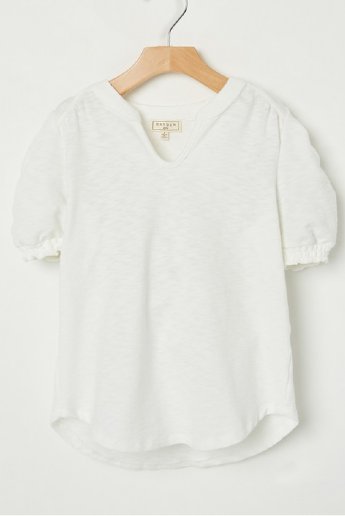 Tween V Neck Puff Sleeve Tee <br>7/8 Years ONLY