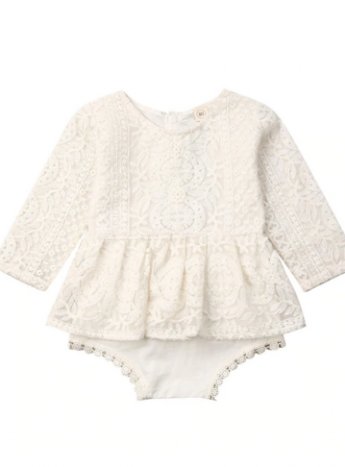 Infant Boho Lace Long Sleeve Romper Dress Preorder