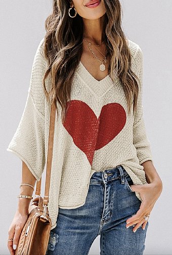 Women's Vintage Love Heart Sweater Preorder