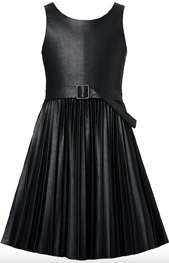 Tween Pleated Faux Leather Dress Preorder<br>7 to 16 Years