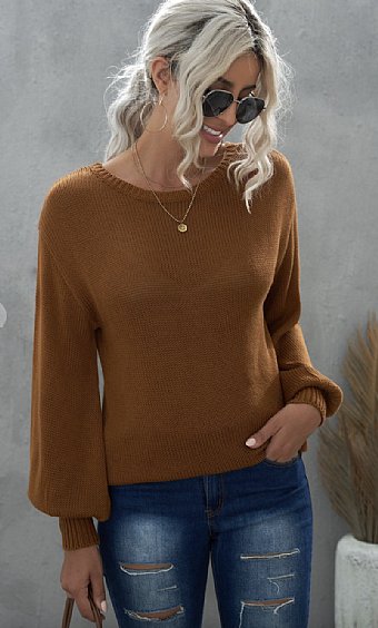 Woman's Brown Bowback Sweater Preorder
