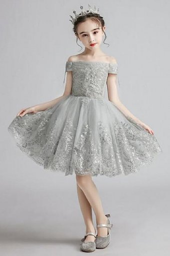 Winters Tale Ice Grey Party Dress Preorder<br>2 to 14 Years
