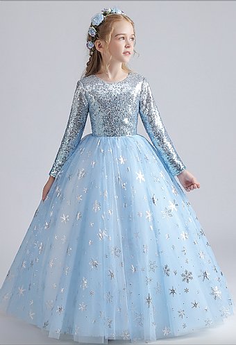 Girls Frozen Snowflake Gown Preorder<br>4 to 10 Years