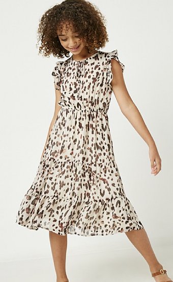 Tween Fall Flutter Sleeve Midi Dress Preorder<br>7 to 14 Years