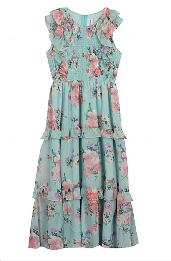 Tween Floral Chiffon Maxi Dress Preorder<br>7 to 16 Years