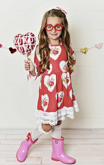 Vintage Valentine Heart Dress<br>3 to 14 Years