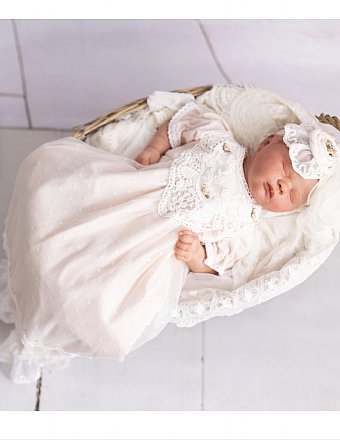 Vintage Closet Teacups Lace Infant Gown Preorder