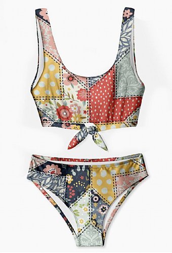 Girls Bohemian Patchwork 2 Piece Swimsuit<br>2 to 16 Years